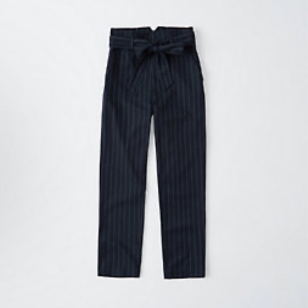 NWT Abercrombie & Fitch Tapered Menswear Pant Navy White Striped XS Petite Short
